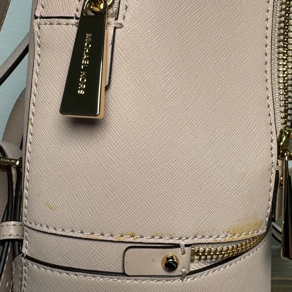 Michael Kors Rhea Zip Blush Perforated Logo Backpack - Picture 8 of 12